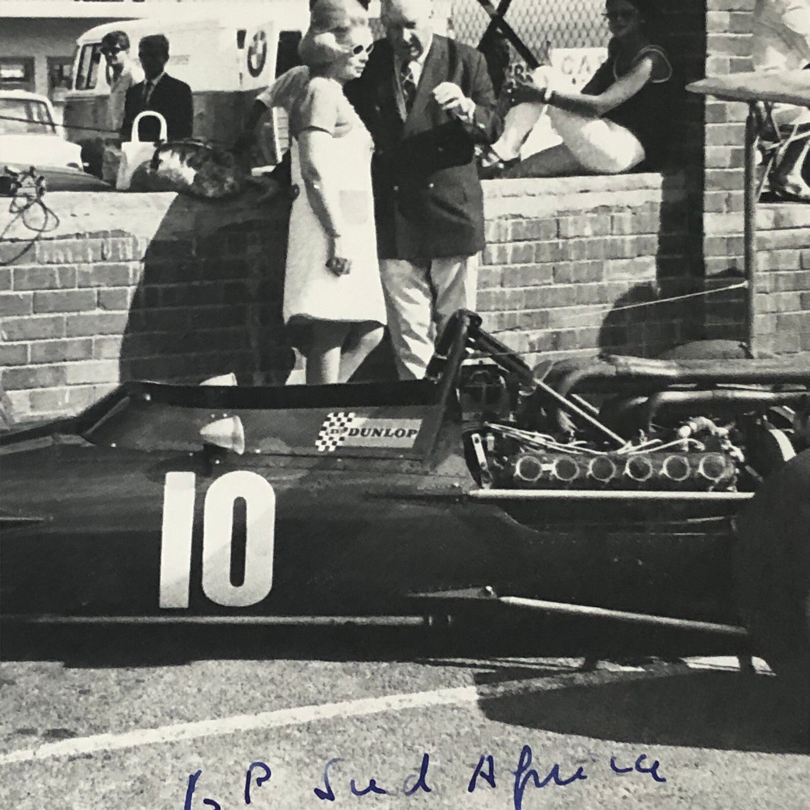 Vintage Racing Photo Photograph BRM 1969 South African Grand Prix Louis Stanley