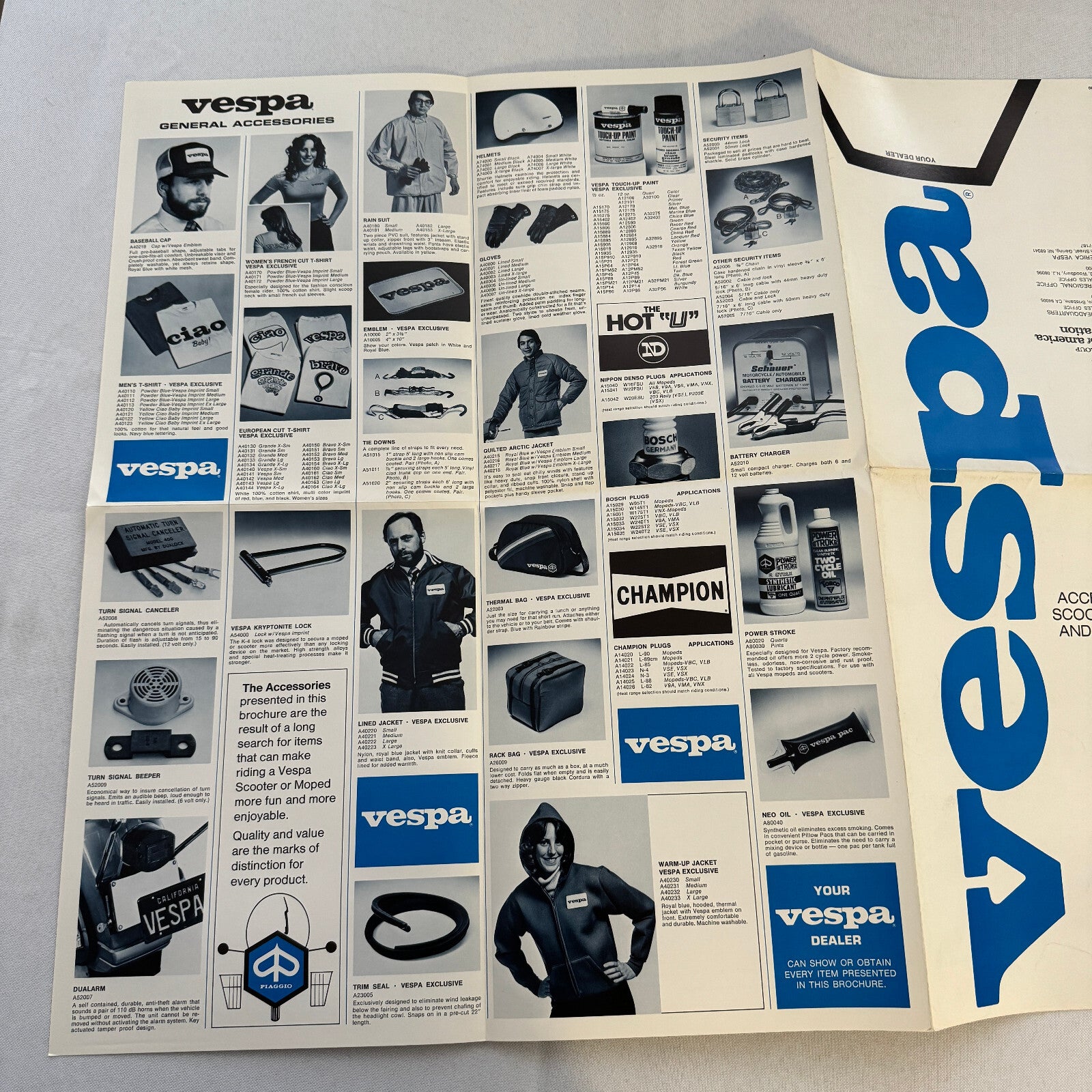1980 Vespa Scooter and Moped ACCESSORIES Sales Brochure Catalog