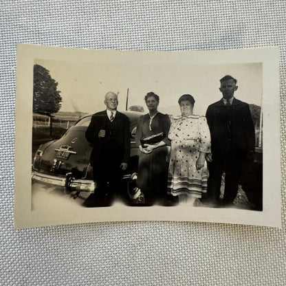 Vintage Photo Photograph Print People with Car Automobile