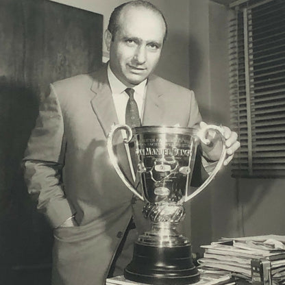 Juan Manuel Fangio Racing Driver with Trophy Photo Photograph Print 