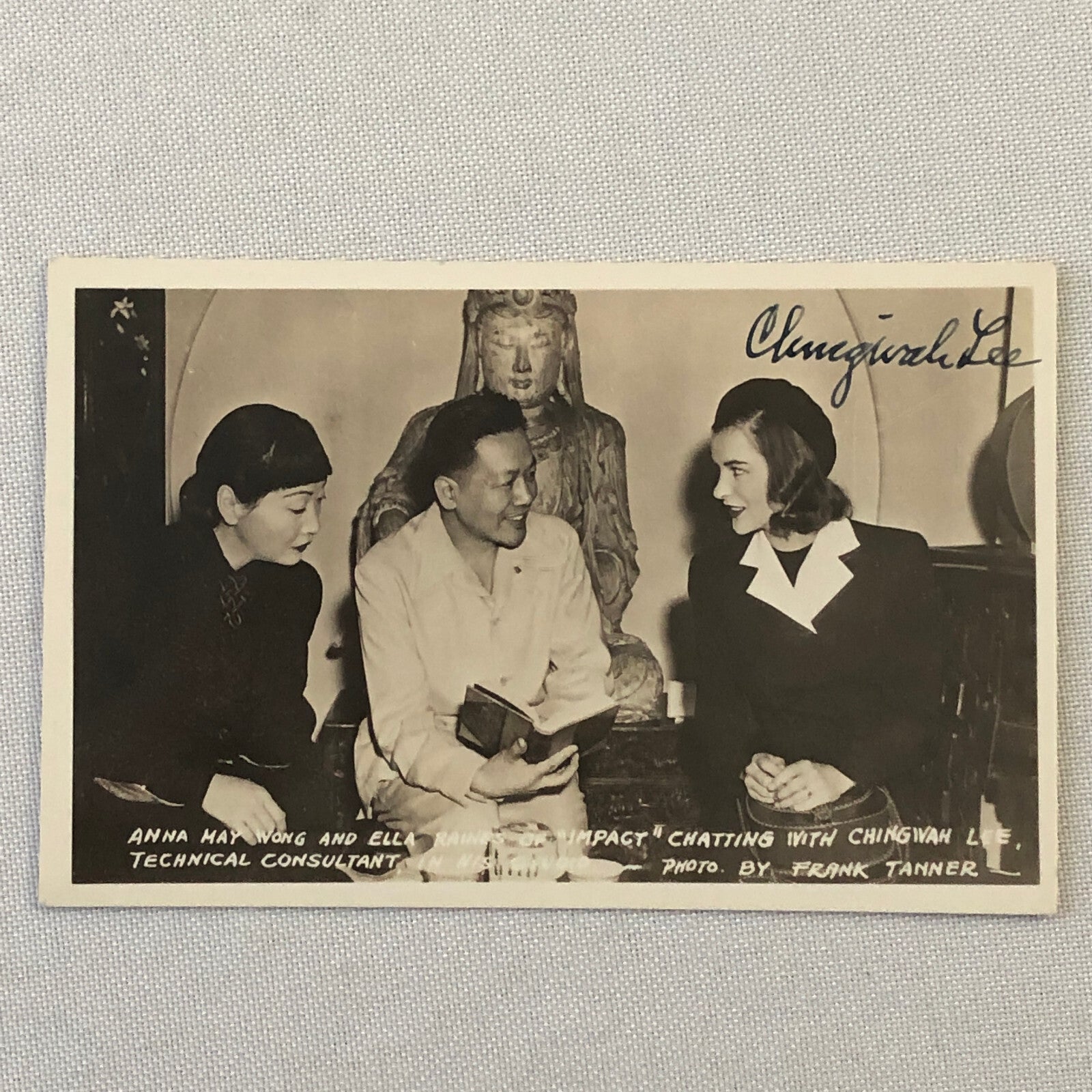 Vintage Postcard Post Card Anna May Wong Ella Raines Chingwah Lee Signed 