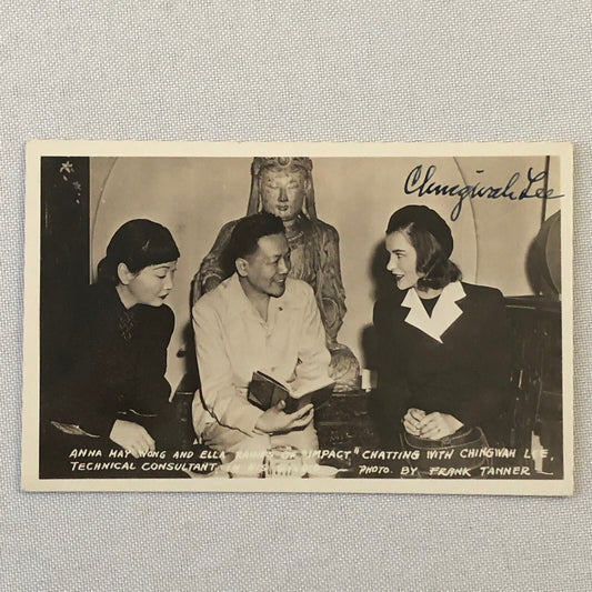 Vintage Postcard Post Card Anna May Wong Ella Raines Chingwah Lee Signed 