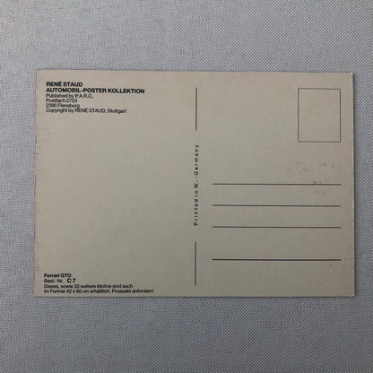 Ferrari 288 GTO Rene Staud Postcard Post Card Ferrari 288GTO