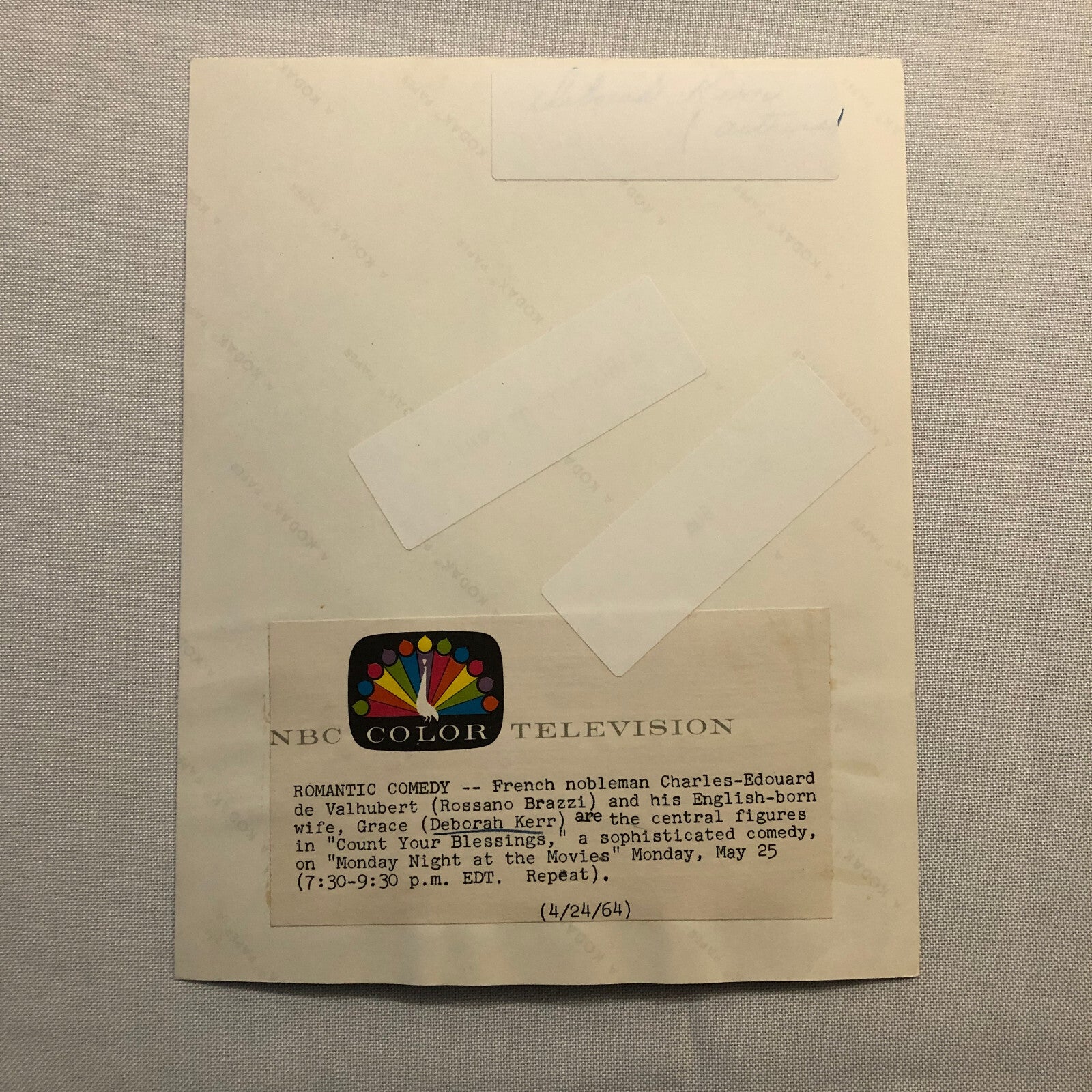 Vintage NBC Television TV Show Press Photo Photograph Count Your Blessings 1964