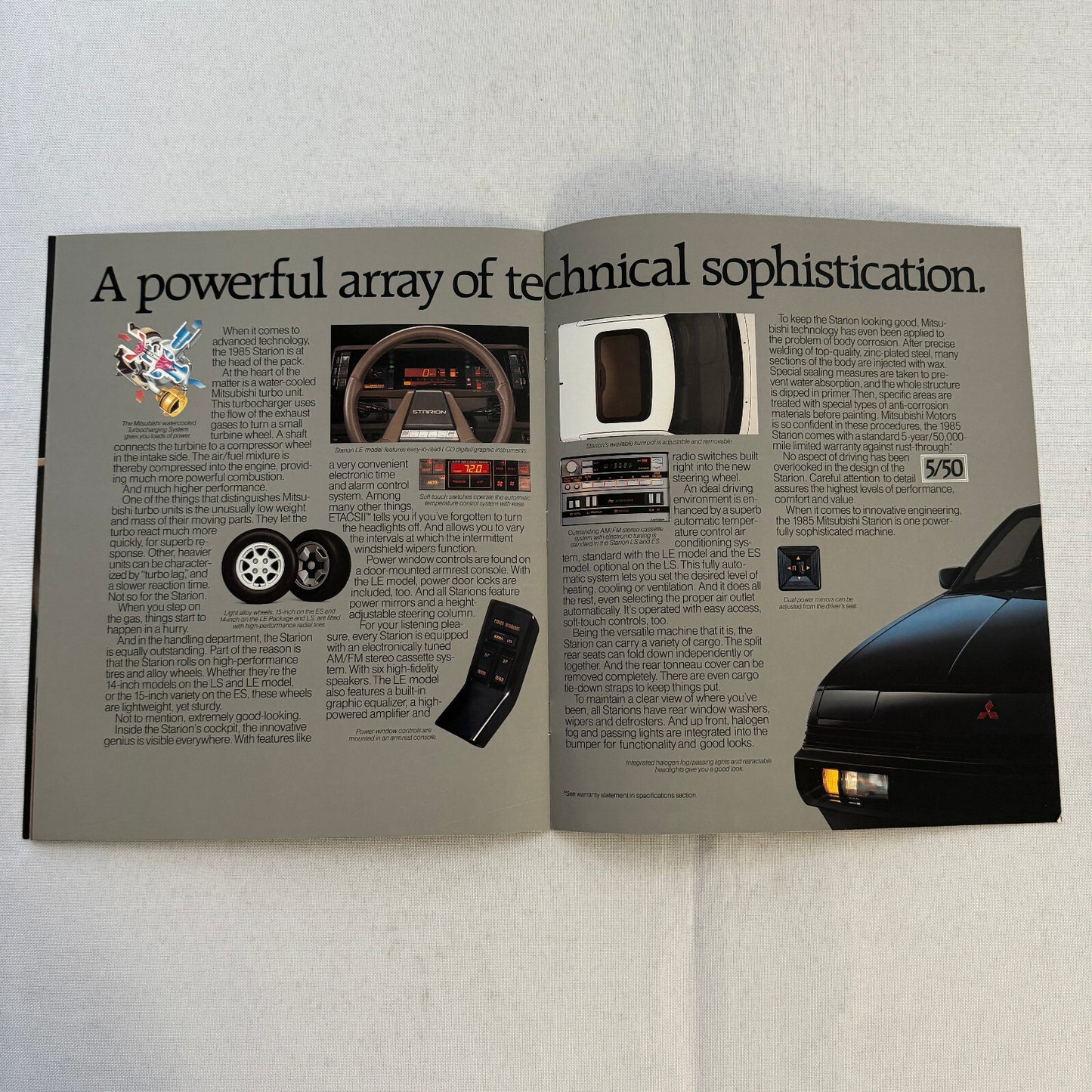 1985 Mitsubishi Starion Sports Car Sales Brochure Catalog Advertising