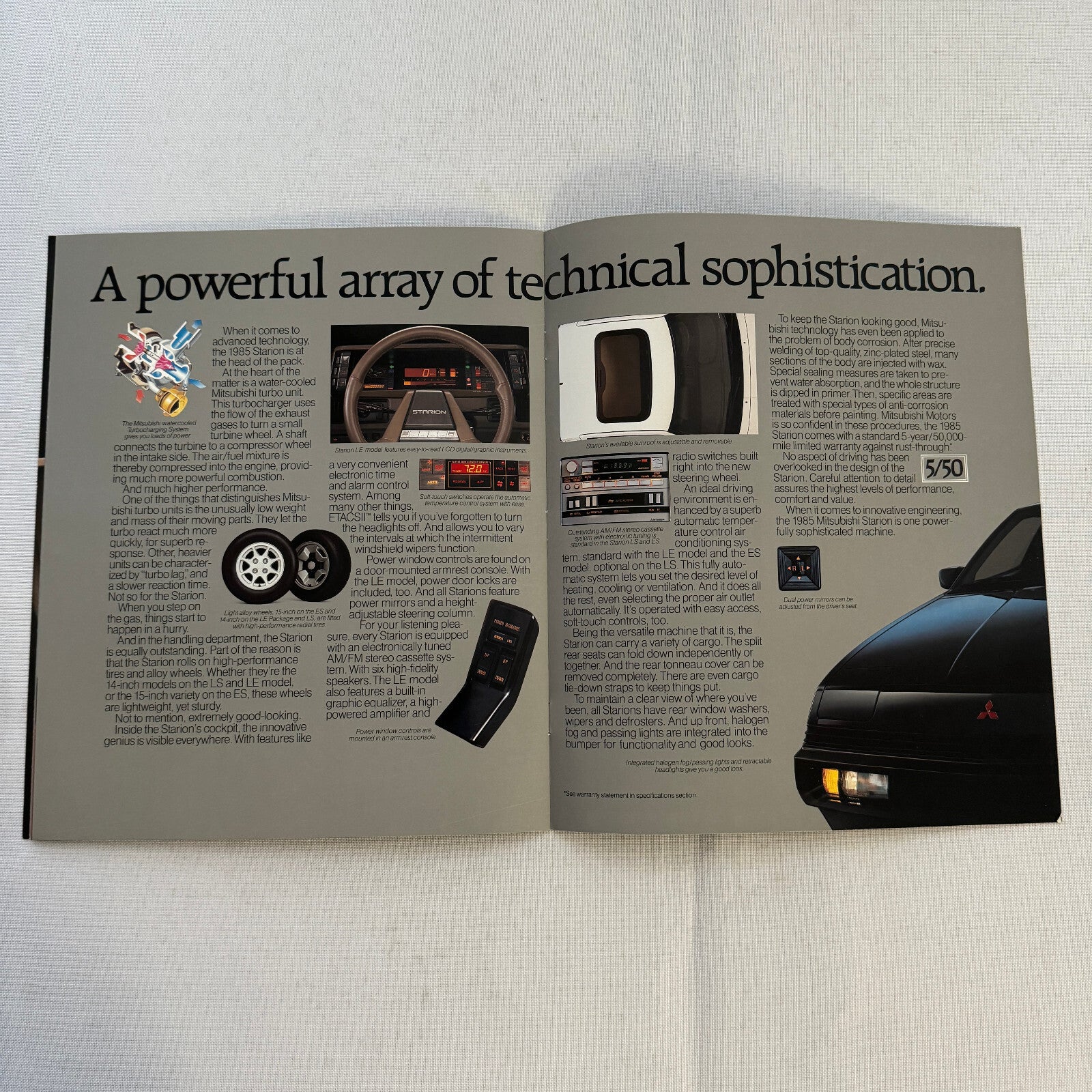1985 Mitsubishi Starion Sports Car Sales Brochure Catalog Advertising