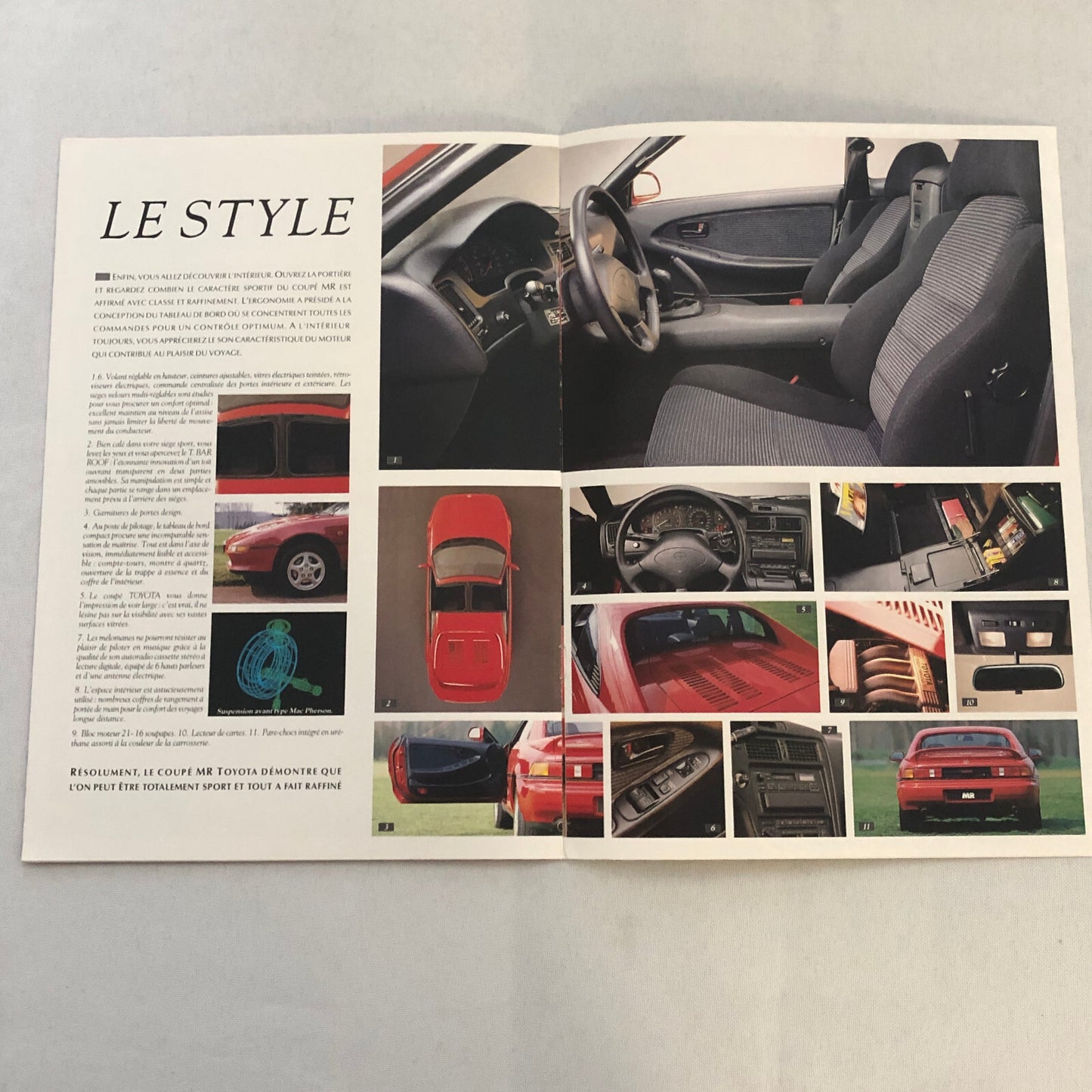 Toyota MR2 MR Coupe Car Sales Brochure Catalog FRENCH Text European Market