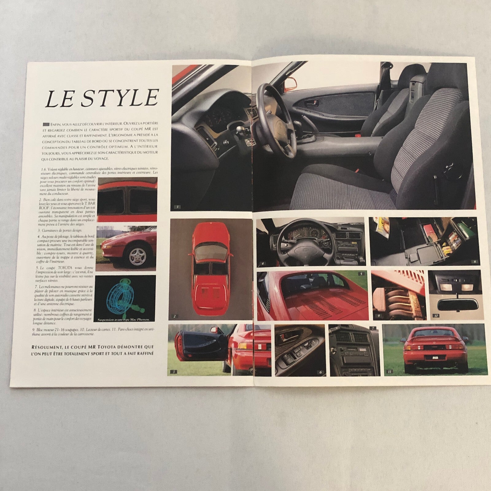 Toyota MR2 MR Coupe Car Sales Brochure Catalog FRENCH Text European Market
