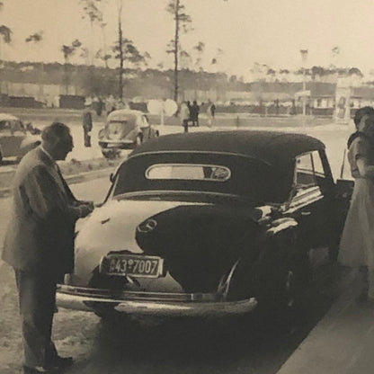 Vintage Photo Photograph People with Classic Mercedes Benz Car Automobile