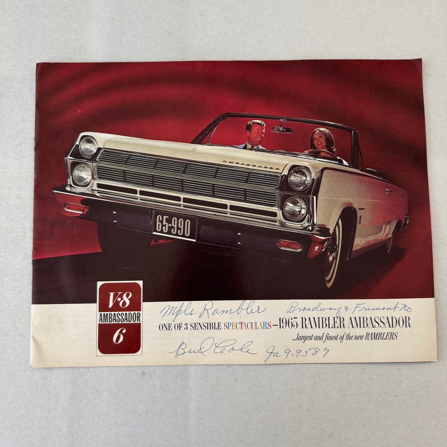 1965 Rambler Ambassador Car Sales Brochure Catalog Advertising Convertible +