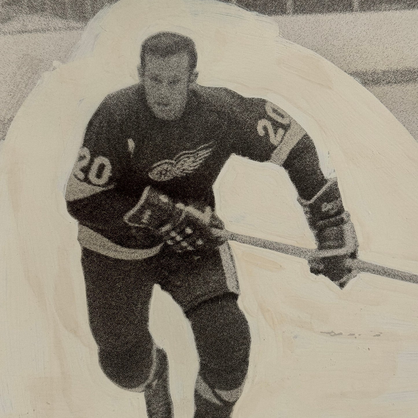 Vintage Hockey Photo Dean Prentice Detroit Red Wings Player Photograph