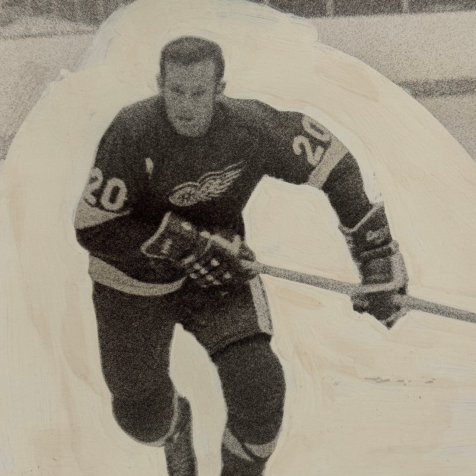 Vintage Hockey Photo Dean Prentice Detroit Red Wings Player Photograph