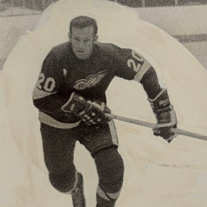 Vintage Hockey Photo Dean Prentice Detroit Red Wings Player Photograph