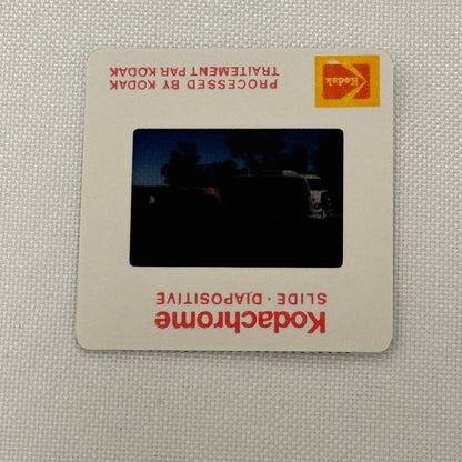 35MM Vintage Photo Slide Volkswagen VW Bus Van Camper with Trailer