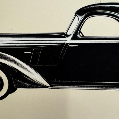 1935 Hupmobile Aerodynamic 8 Coupe Car Illustration Art Drawing Hand Drawn