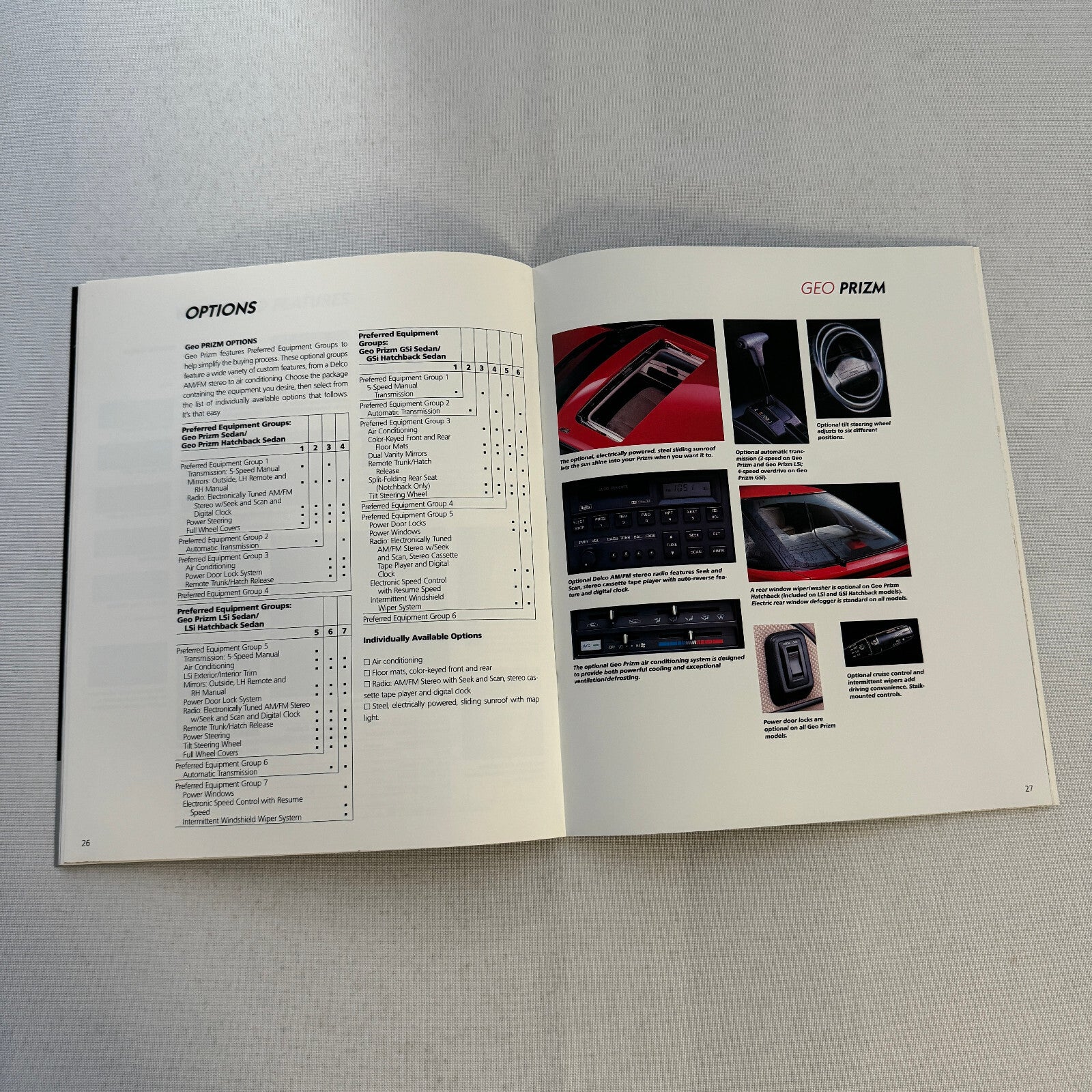 1990 Geo Car Sales Brochure Catalog Geo Metro Prizm Storm Tracker