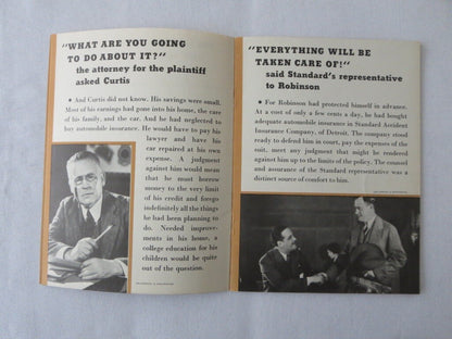 Vintage Standard Accident Insurance Book Sales Brochure 1930s - Auto Insurance 