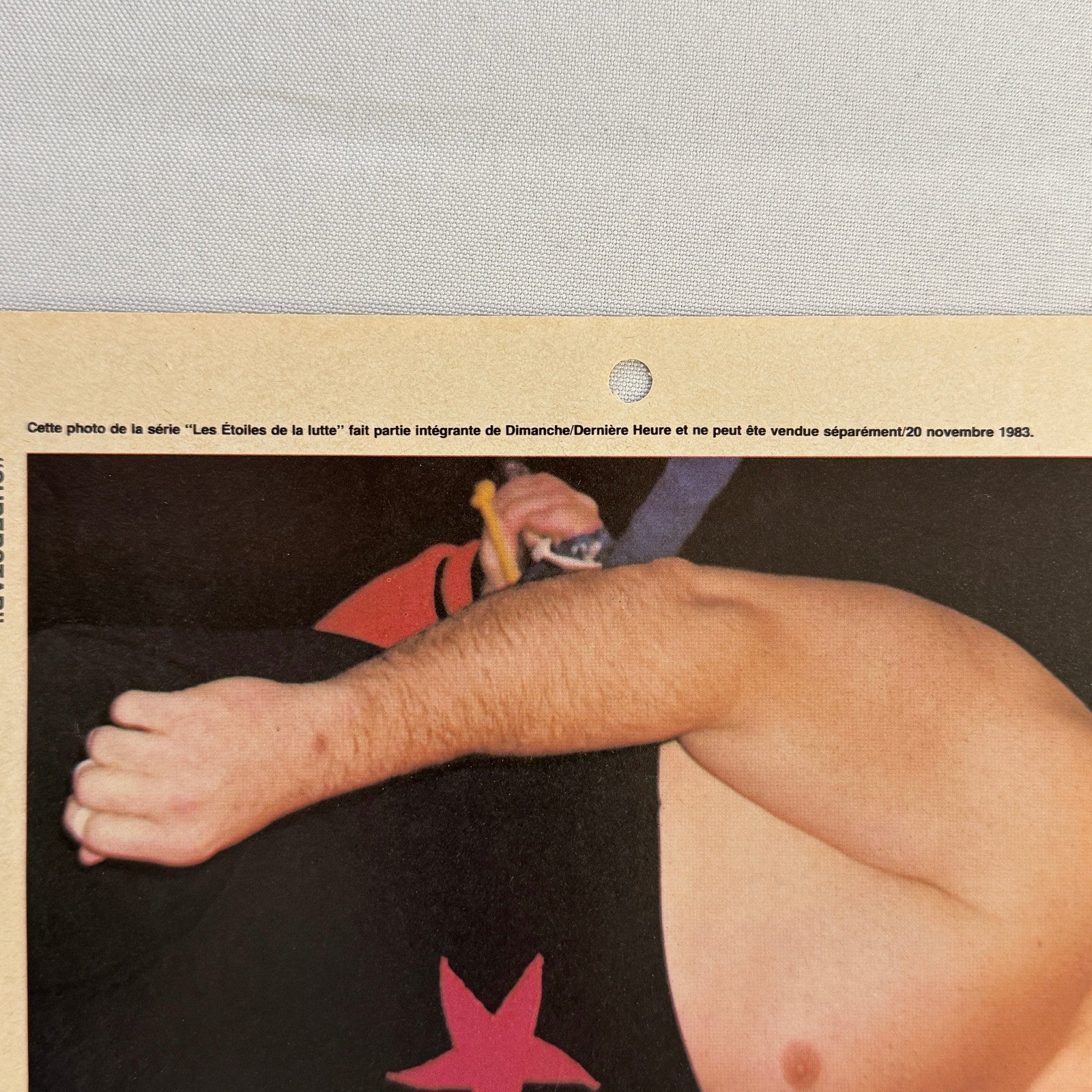 Vintage Wrestling Print Insert Masked Wrestler Superstar 1983