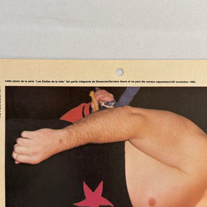 Vintage Wrestling Print Insert Masked Wrestler Superstar 1983