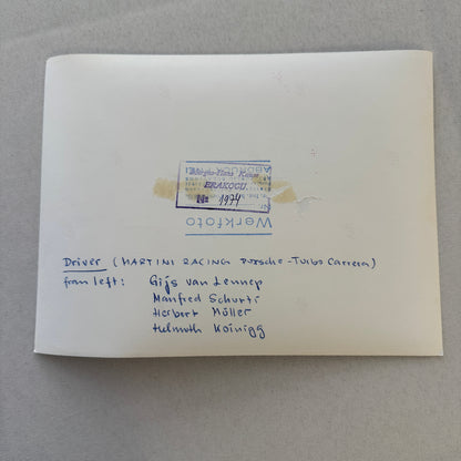 Porsche Martini Racing Team Photo Photograph Herbert Muller Gijs Van Lennep +
