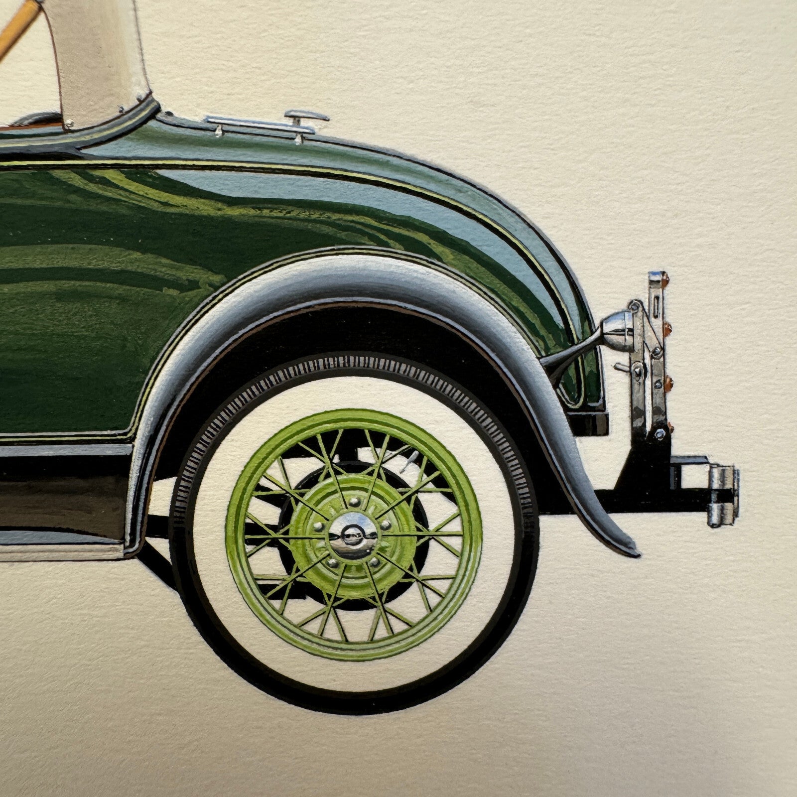 1930 Ford Model A Roadster Car Illustration Art Drawing Hand Drawn Robert Preis