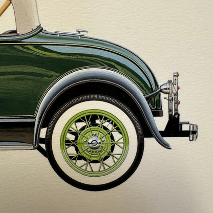 1930 Ford Model A Roadster Car Illustration Art Drawing Hand Drawn Robert Preis