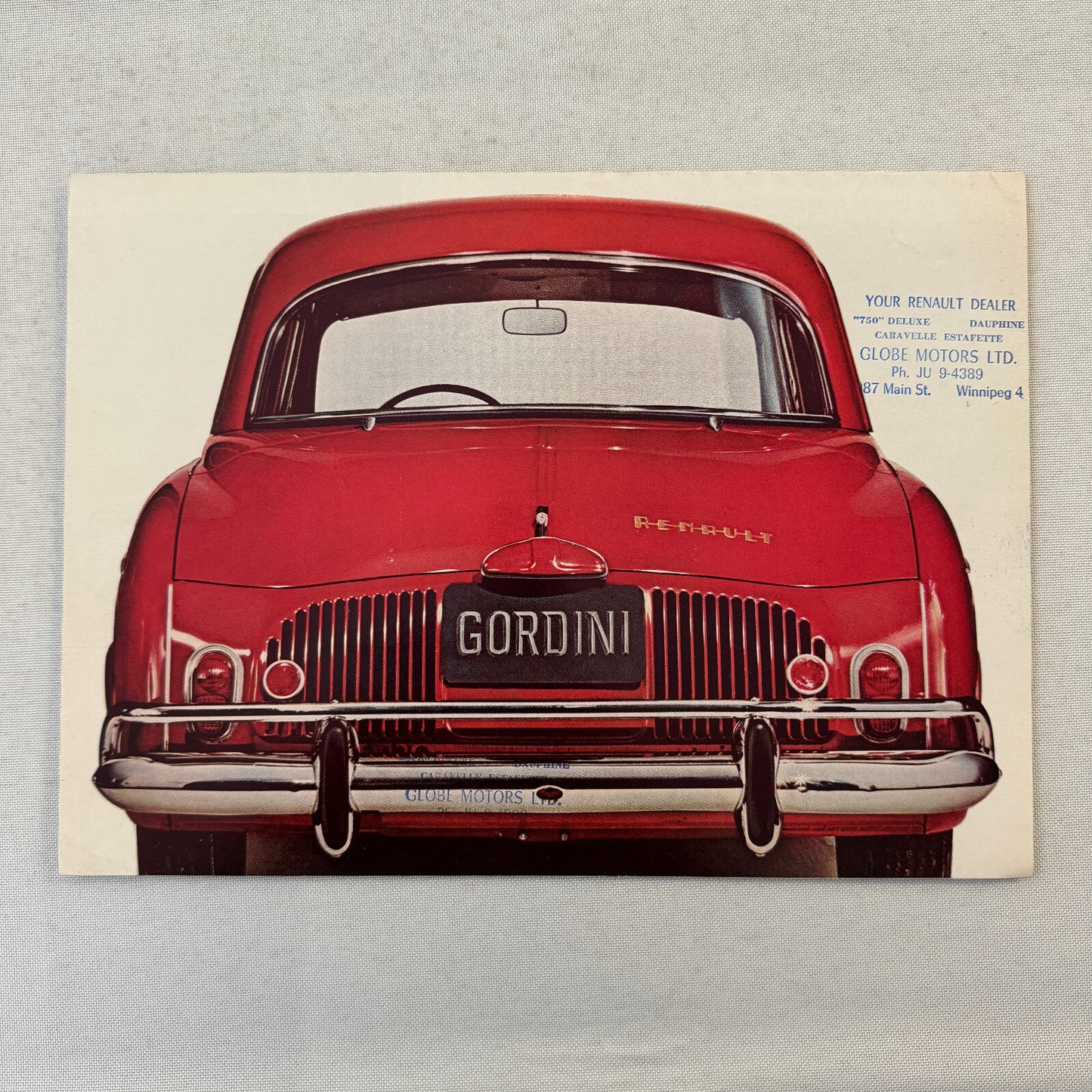 Renault Dauphine Gordini Car Sales Brochure Catalog Advertising Canadian