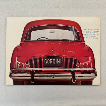 Renault Dauphine Gordini Car Sales Brochure Catalog Advertising Canadian