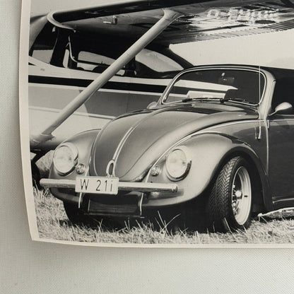 Vintage Volkswagen Beetle TUNER Car VW Bug Photo Photograph with Airplane Plane