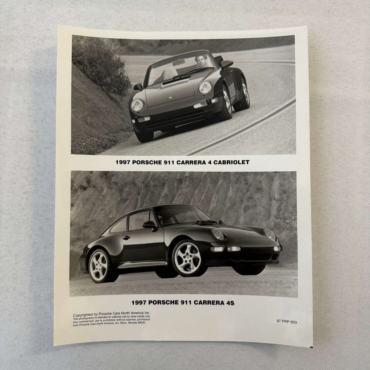1997 Porsche 911 Carrera 4 Cabriolet and Carrera 4S Factory Press Photo