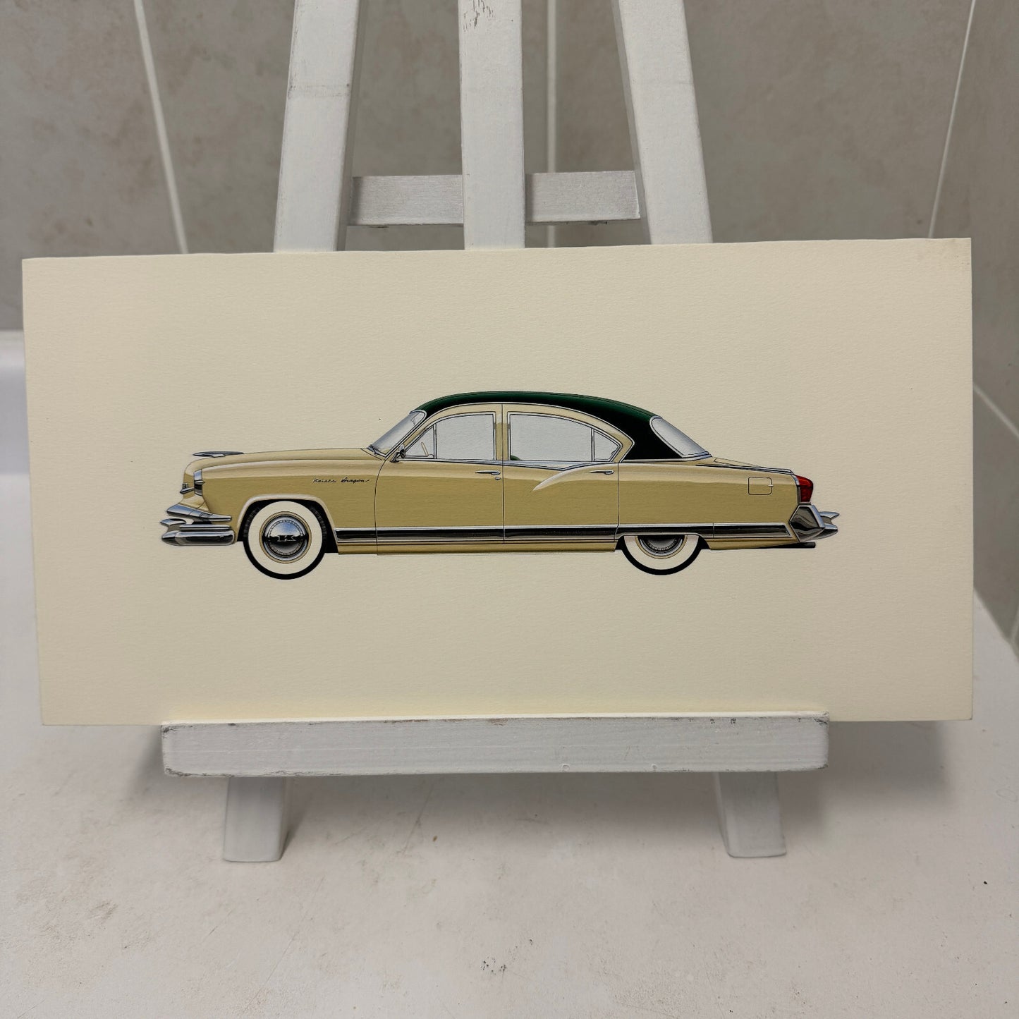 1953 Kaiser Dragon Car Automobile Illustration Art Drawing Hand Drawn