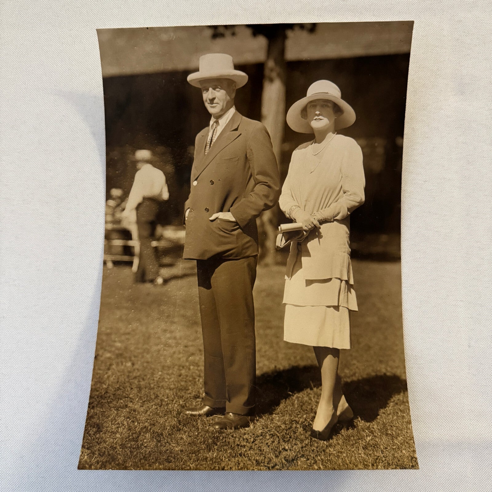 William Vanderbilt & Wife at New York Race Event Press Photo Photograph Vintage