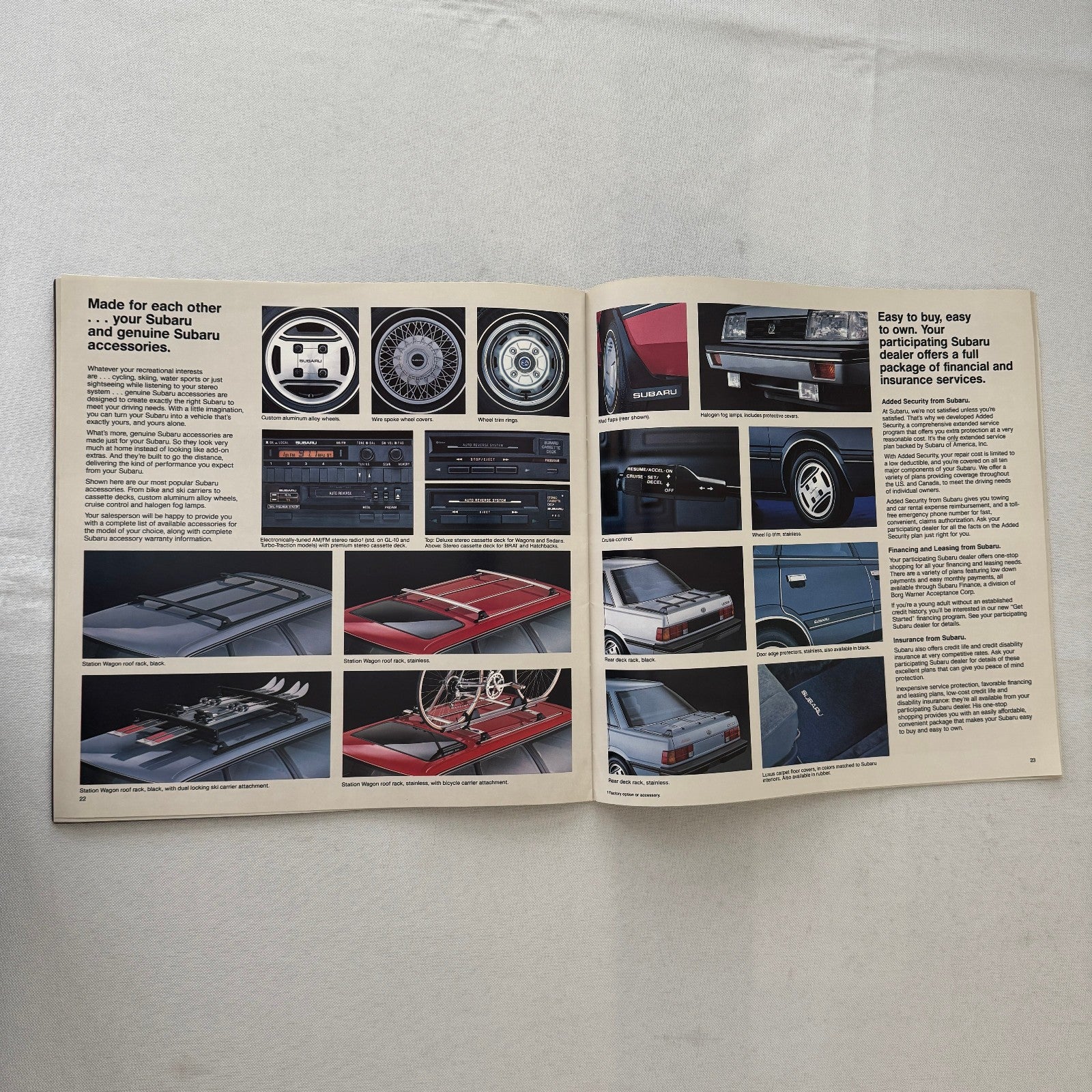 1985 Subaru Car Sales Brochure Catalog Advertising Turbo GL STD DL Wagon Brat +
