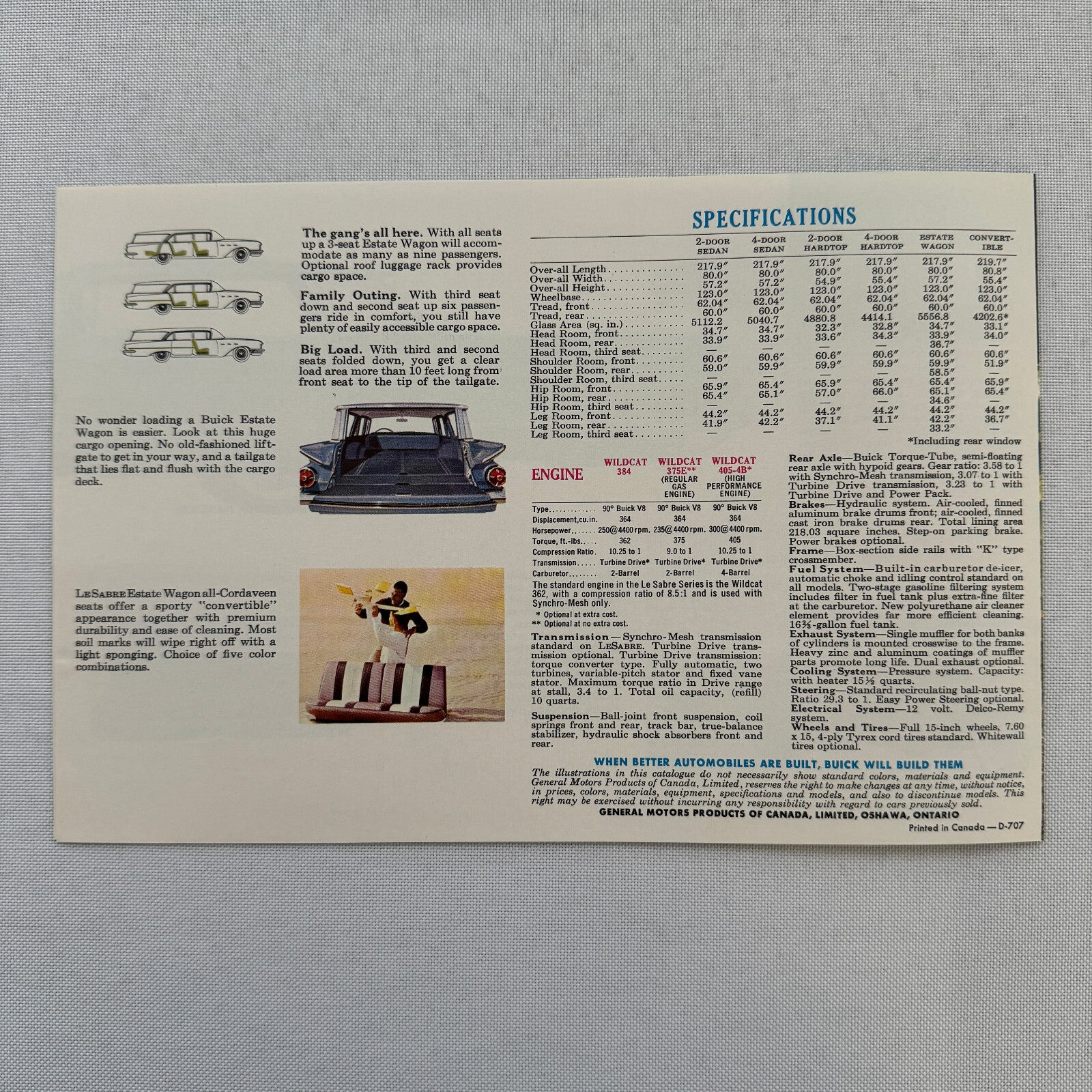 1960 Buick LeSabre Car Sales Brochure Catalog Station Wagon Coupe Convertible