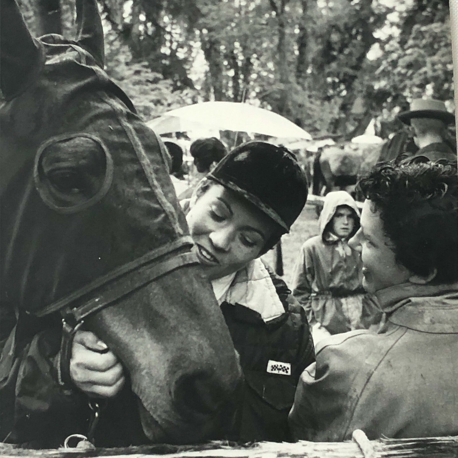 Vintage Pat Carlsson Moss Rally Racing Driver Photo Photograph with Horse 