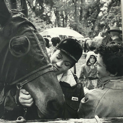 Vintage Pat Carlsson Moss Rally Racing Driver Photo Photograph with Horse 