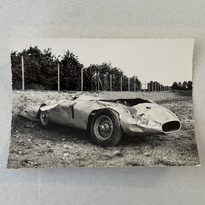 Vintage Racing Photo Mercedes Benz Car Crash Wreck Giuseppe Farina CAHIER
