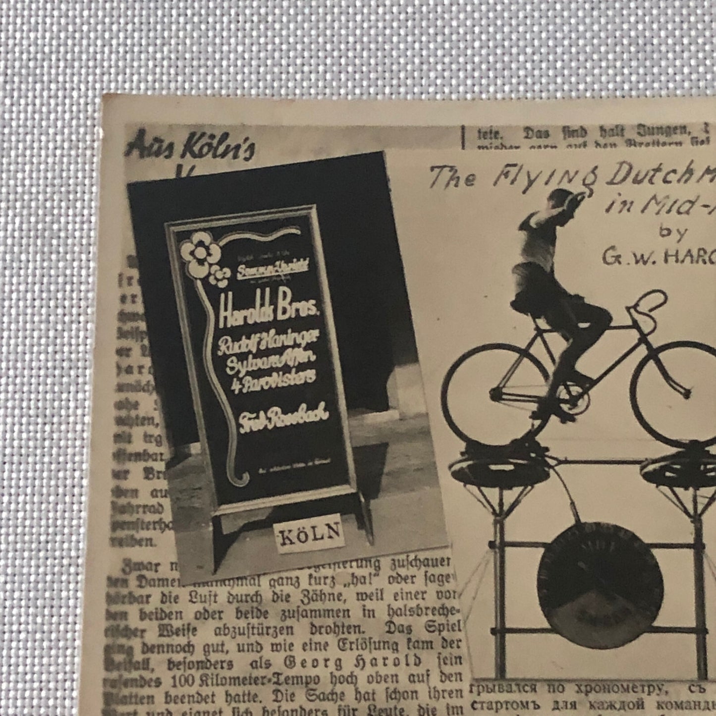 Vintage Circus Balancing Act Bicycle Bike Postcard Post Card Flying Dutchman