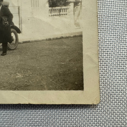 Vintage Photograph Photo Men with Early Antique Car European