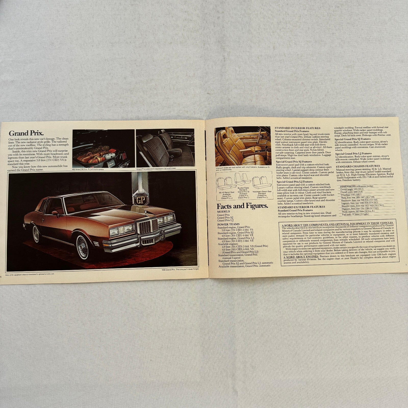 1978 Pontiac Grand Prix Car Sales Brochure Catalog Vintage Advertising Canadian