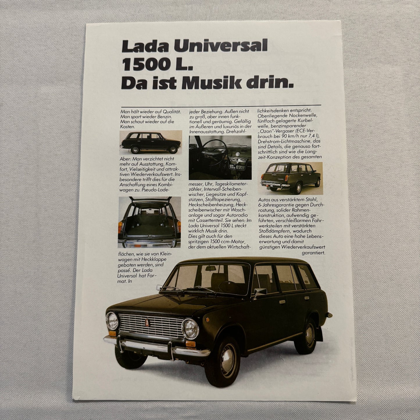 Lada Universal 1500 L Car Sales Brochure Catalog Advertising German Text