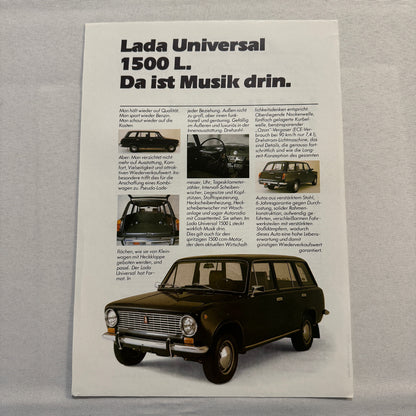 Lada Universal 1500 L Car Sales Brochure Catalog Advertising German Text