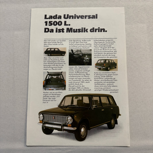 Lada Universal 1500 L Car Sales Brochure Catalog Advertising German Text