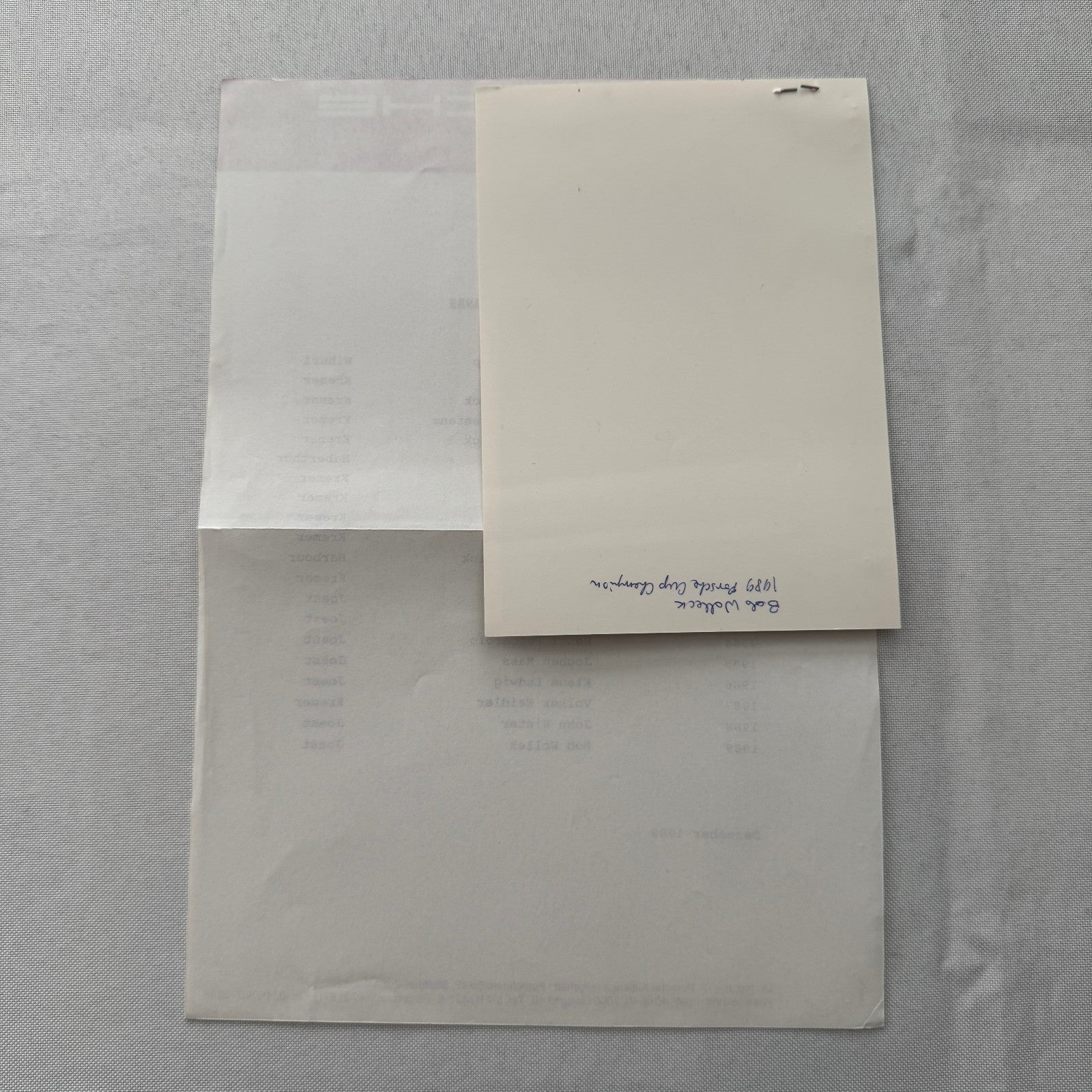 Porsche Cup Racing Factory Press Release Bob Wollek Photo 1989 Vintage German