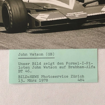 Vintage 1978 Brabham Alfa Romeo Racing Car Photo Photograph John Watson 