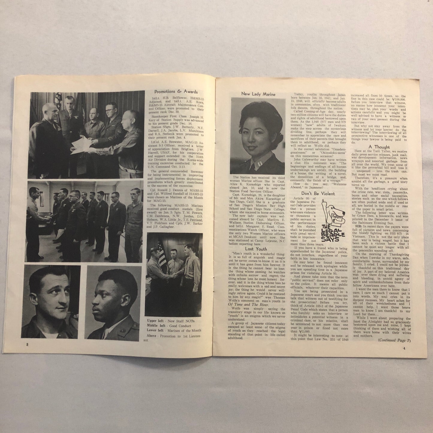 Torii Teller Marine Air Corps Military Magazine Japan January 1968