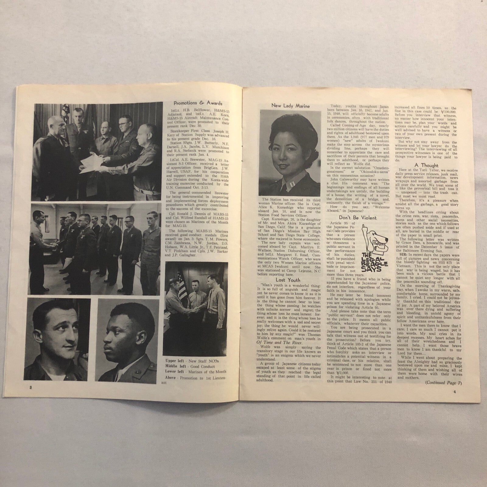 Torii Teller Marine Air Corps Military Magazine Japan January 1968