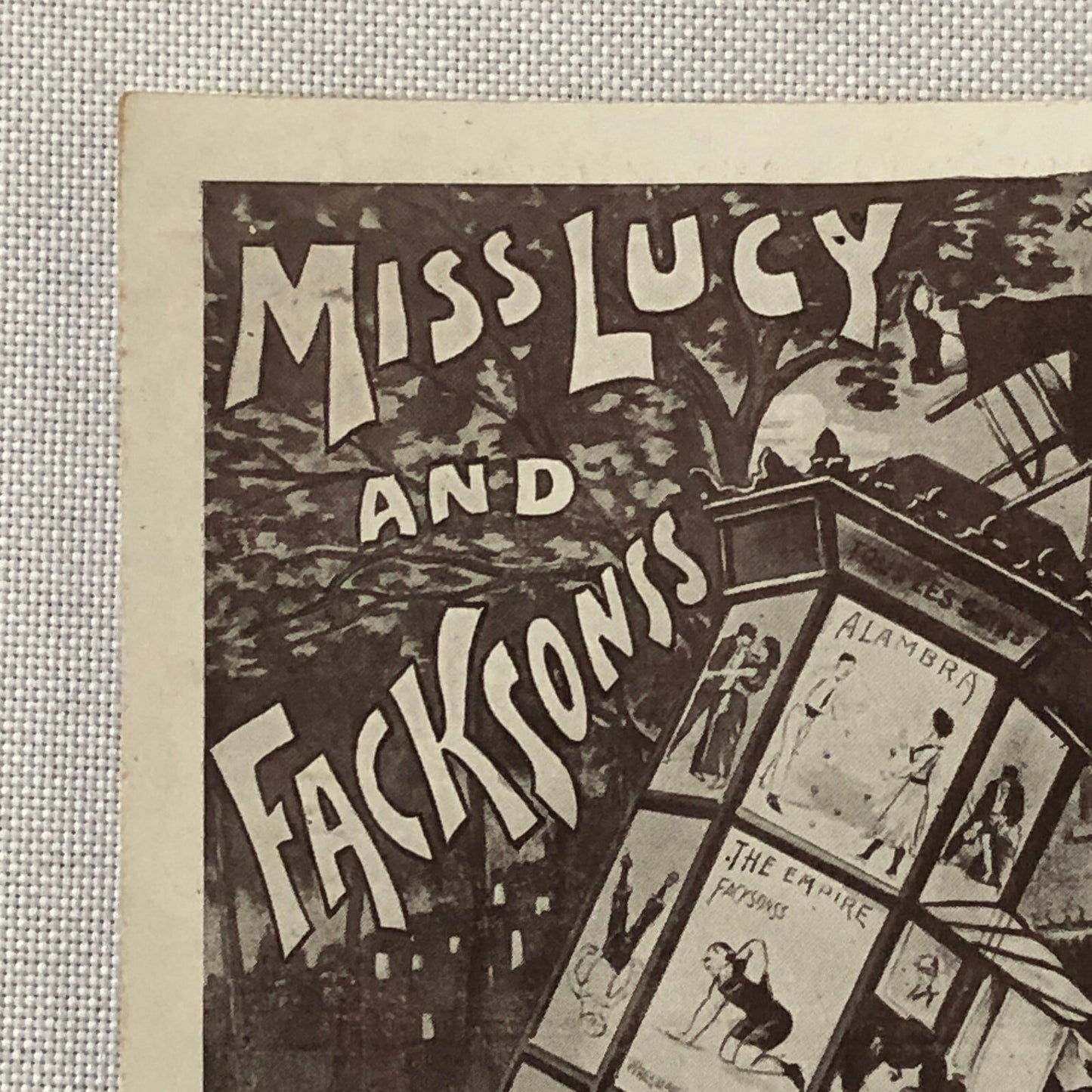 Circus Comedy Act Postcard Post Card Miss Lucy and Facksonss Vintage