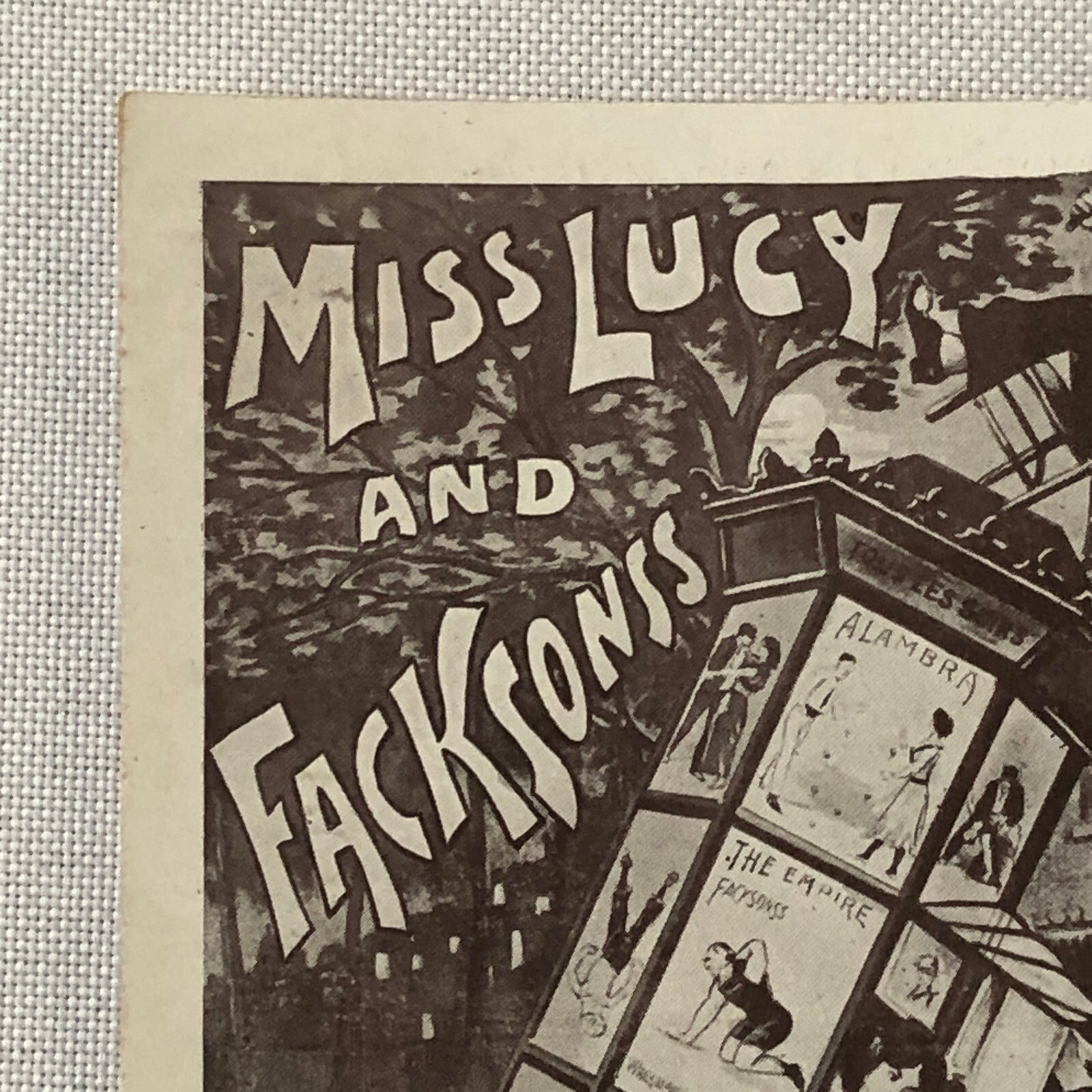 Circus Comedy Act Postcard Post Card Miss Lucy and Facksonss Vintage
