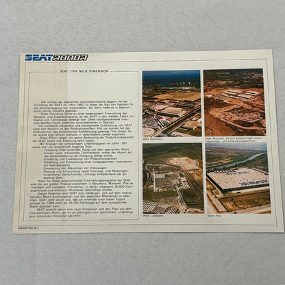 1984 Seat Ronda Press Kit German Text European Brochure Photos